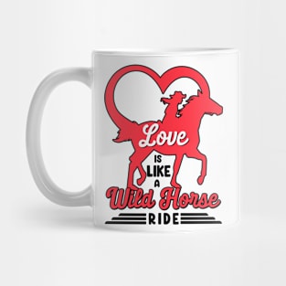 Valentine's Day Horse Riding Love Horse Silhouette Mug